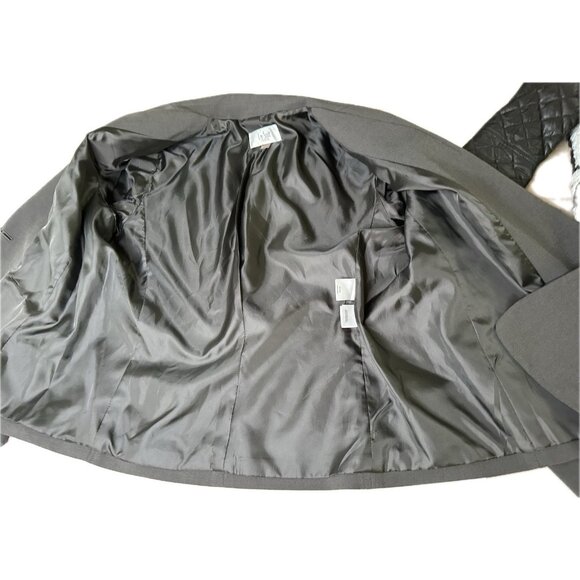 Le Suit Women’s Petite Blazer Dark Gray One Button Career Jacket Size 14P - Picture 4 of 9